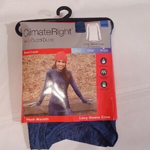 Cuddl Duds Blue Long Sleeve Crew Top